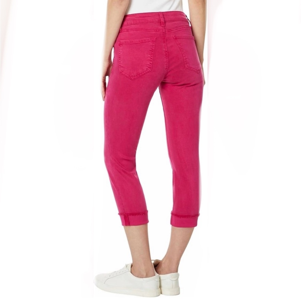 KUT From The KLOTH Jeans Amy Crop Straight Leg Pink Crop Pants Size 14 Petite - Picture 2 of 5